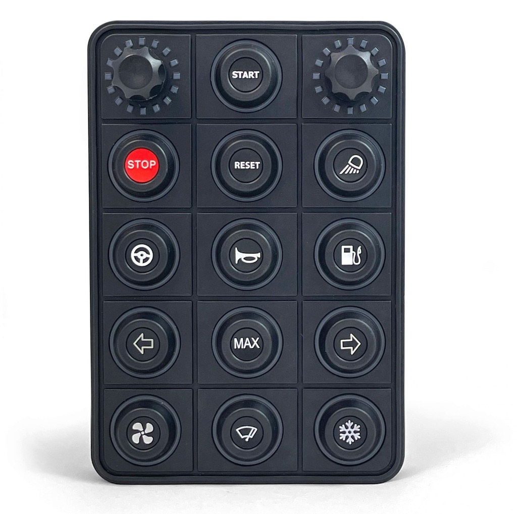 CAN-BUS Keyboard 15 pos. with rubber encoders